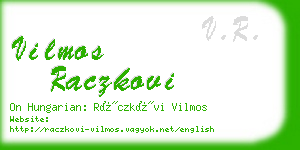 vilmos raczkovi business card